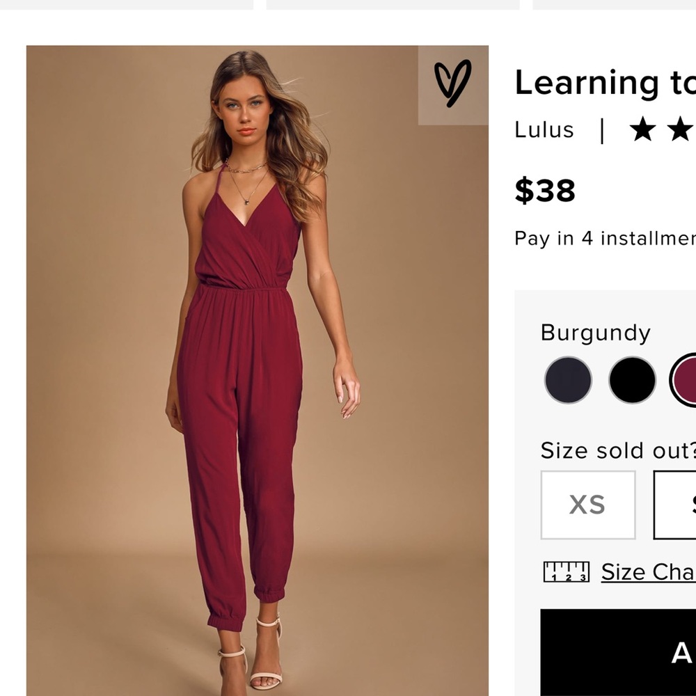 Lulus learning to fly jumpsuit - L